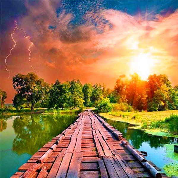 Full Round Diamond Painting Landscape Seaside 5D DIY Diamond Embroidery Sale Mountain Mosaic Handmade Gift