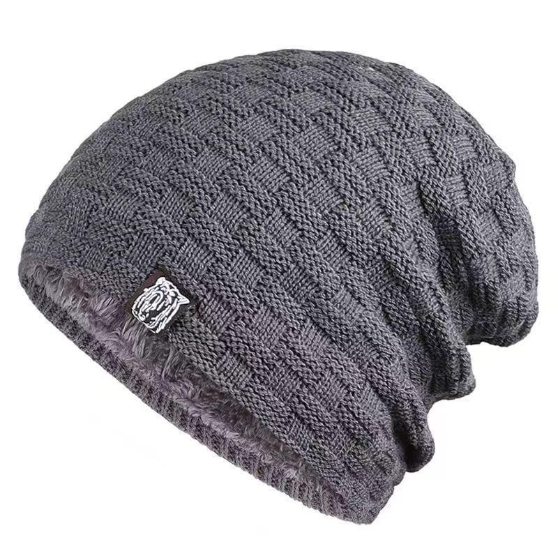 Mens Fleece Lined Knit Beanie Hat Winter Warm Thick Ear Cover Pullover Cap Casual Soft Watch Hat