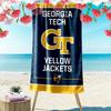 Georgia Tech Print Beach Towel, Large Soft Quick Dry Towel for Beach Camping Swimming