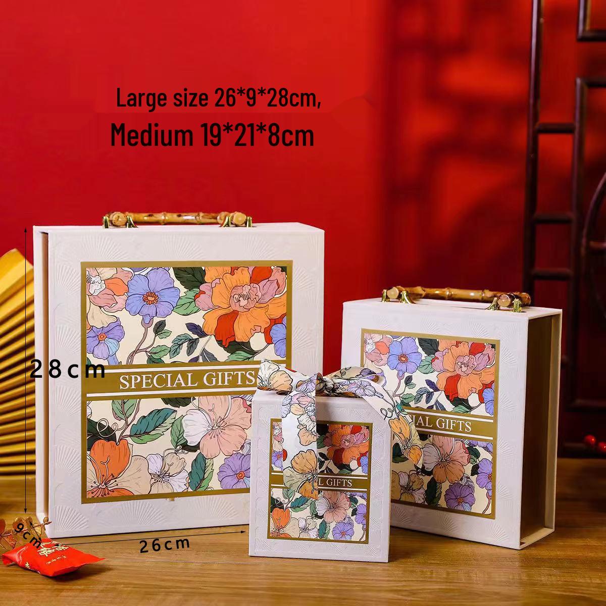 Bamboo Handbag Bridesmaid Gift Box - Wedding Favor & Candy Box Medium: 19*21*8cm (Empty Box)