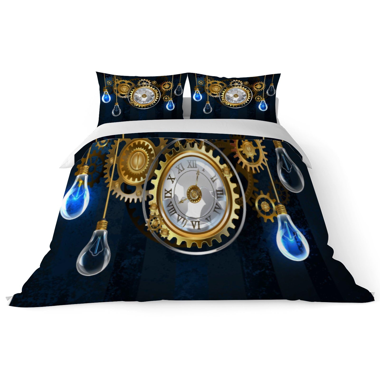 

Light Bulb Duvet Covers for Kids Teens Quilt Covers Queen Size Lightweight Down Room Decor 2 Pillowcases 1 Duvet Cover No Quilt (135x200cm)