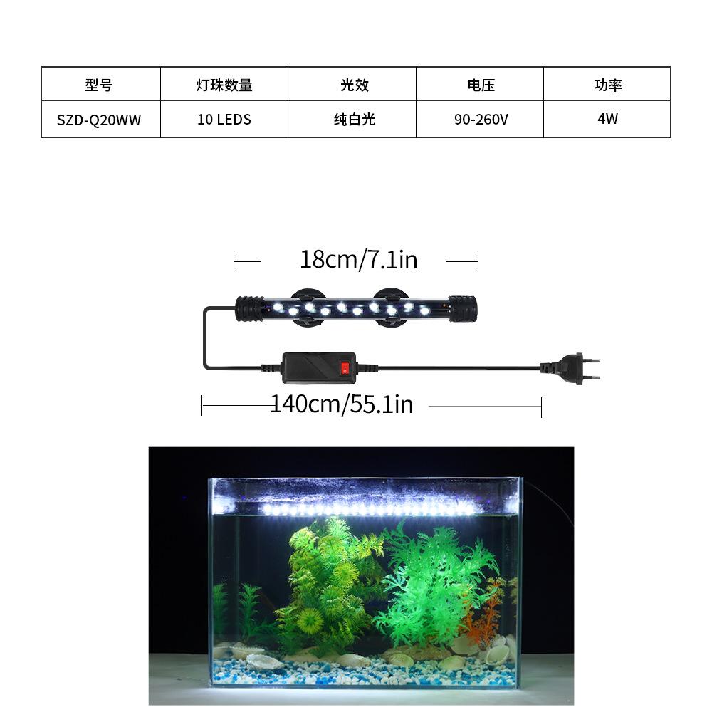 Aquarium Light LED Plant Grow Lamp Waterproof Fish Tank Light 18-58CM Underwater Aquariums Decor Lighting 90-260V 5730chip