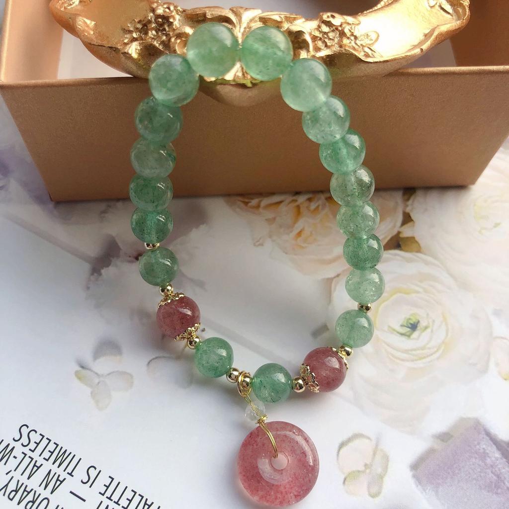 Retro Pendant Bracelet Women'S Green Strawberry Crystal Bracelet. Bangles Women Fashion Jewelry Accessories Gift