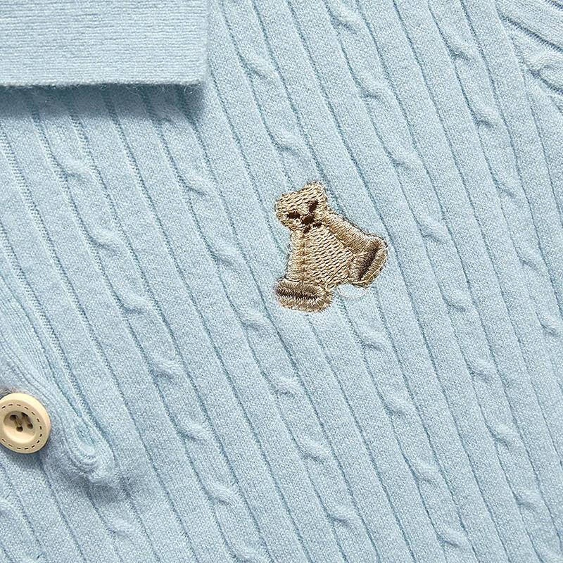 She Pool Women's Cable Knit Ice Silk Polo Shirt