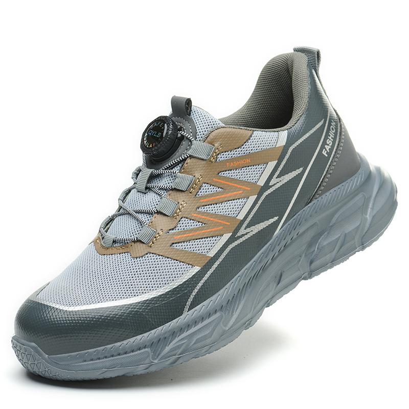Rotating Button Safety Shoes Men Anti Smashing Anti Piercing Work Shoes Steel Toe Cap Work Sneakers Lightweight Security Boots