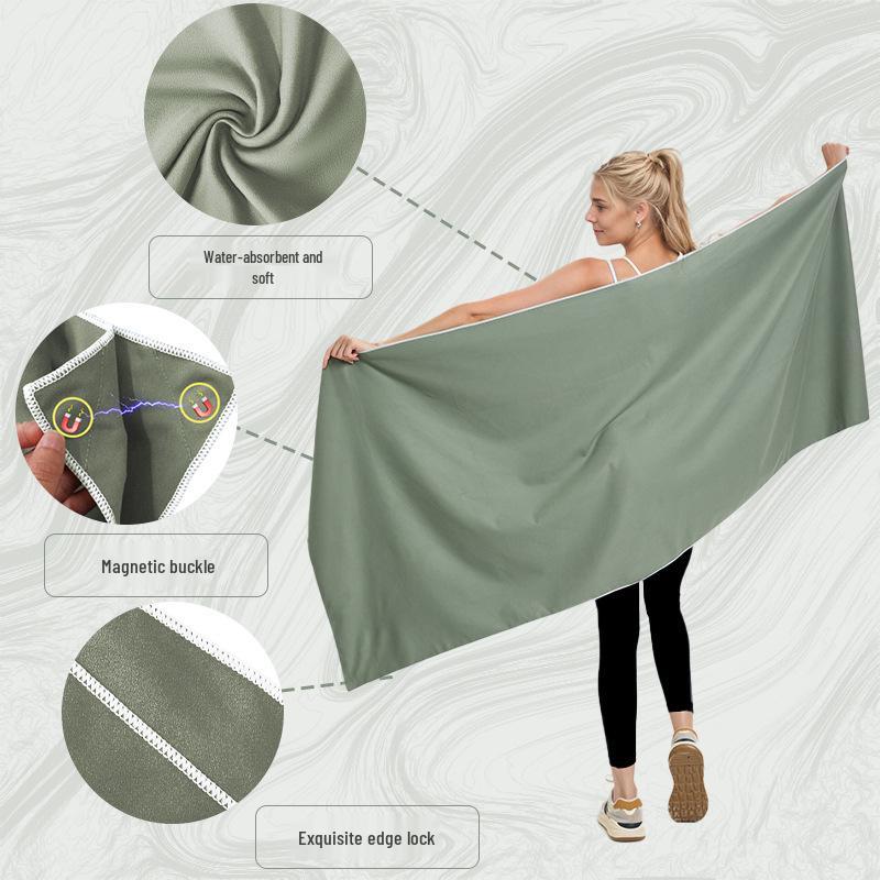 Magnetic Quick-Dry Microfiber Sports Beach Towel