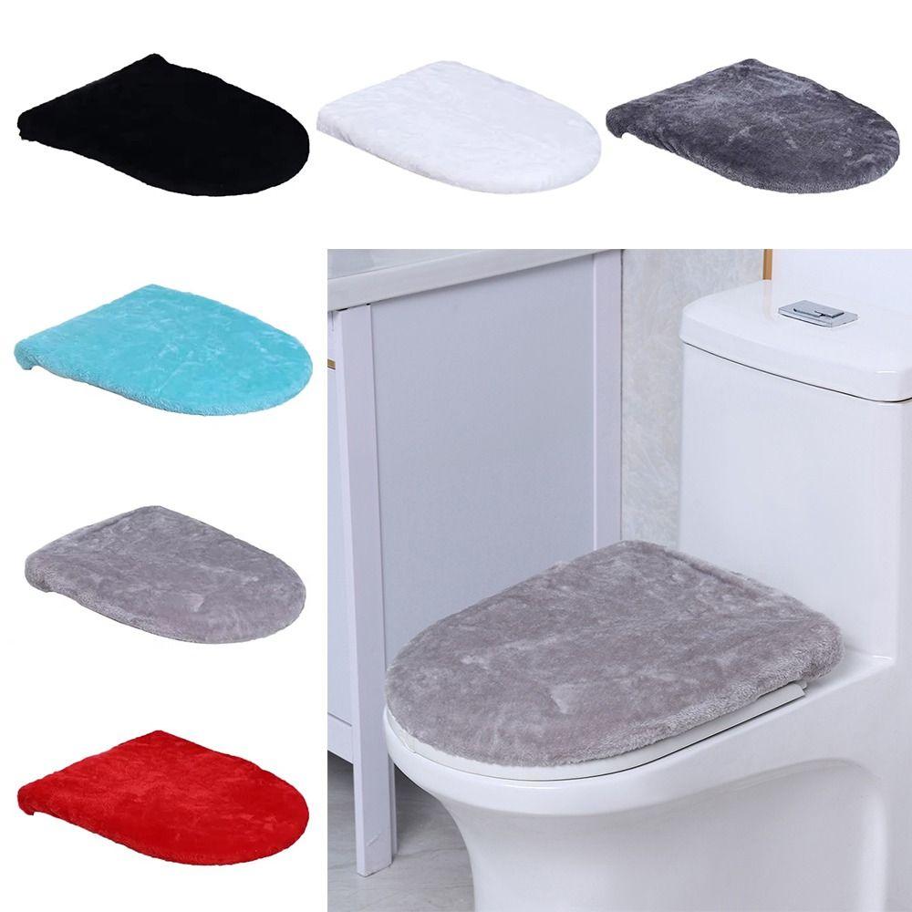 Washable Toilet Dust Cover Soft Toilet Lid Protective Sleeves Toilet Cushion Mat