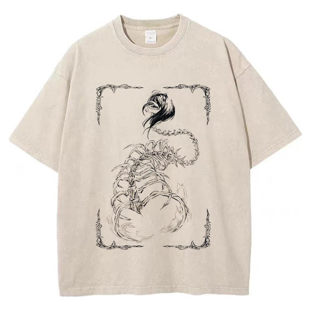Mens Attack on Titan Anime TShirt Oversized Cotton Tee Streetwear Hip Hop