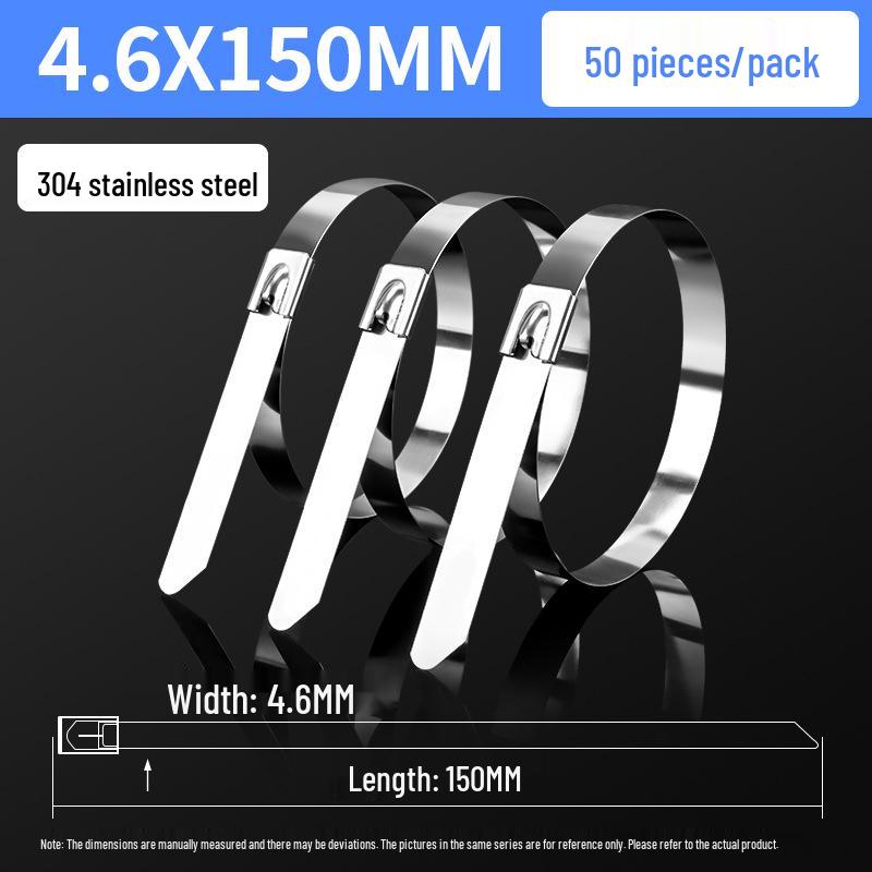 304 Stainless Steel Marine Cable Tie with Wire Fixing Buckle for Photovoltaic Power Cables