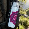 1PC Purple Mandala Flower Art 750ml Color Plastic Sports Water Bottle Leakproof Flip Straw Lid Suitable for Sports Office Home Use