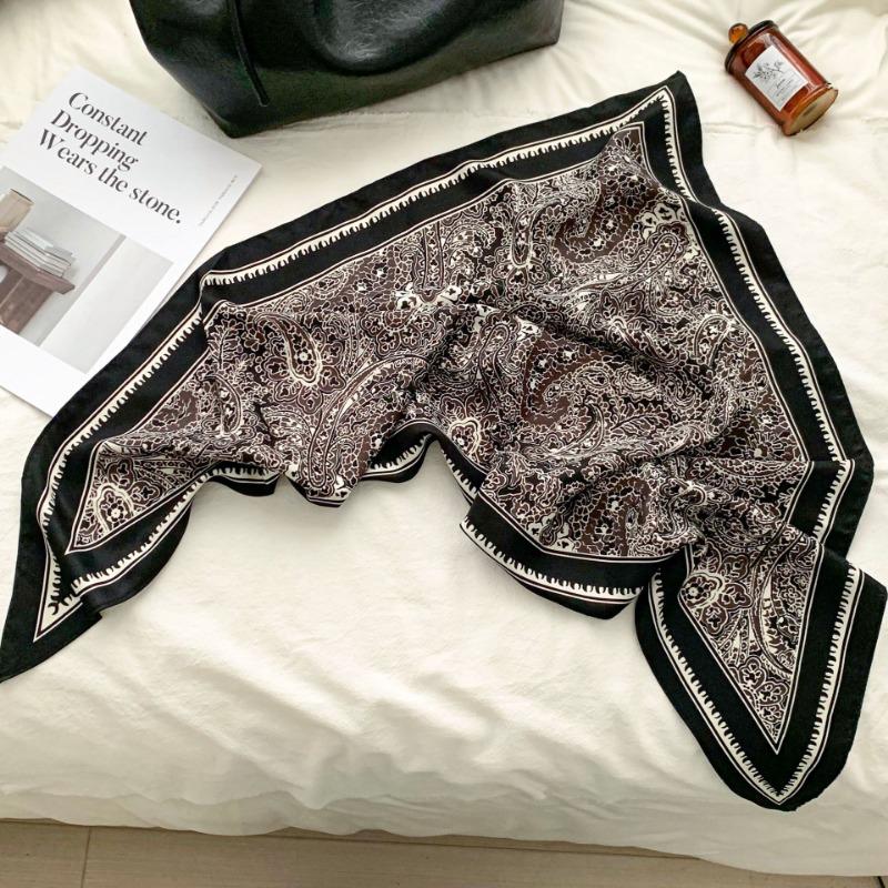 Cashew flower silk scarf new trend bag headscarf headband neck protector scarf scarf small shawl triangle scarf fart curtain