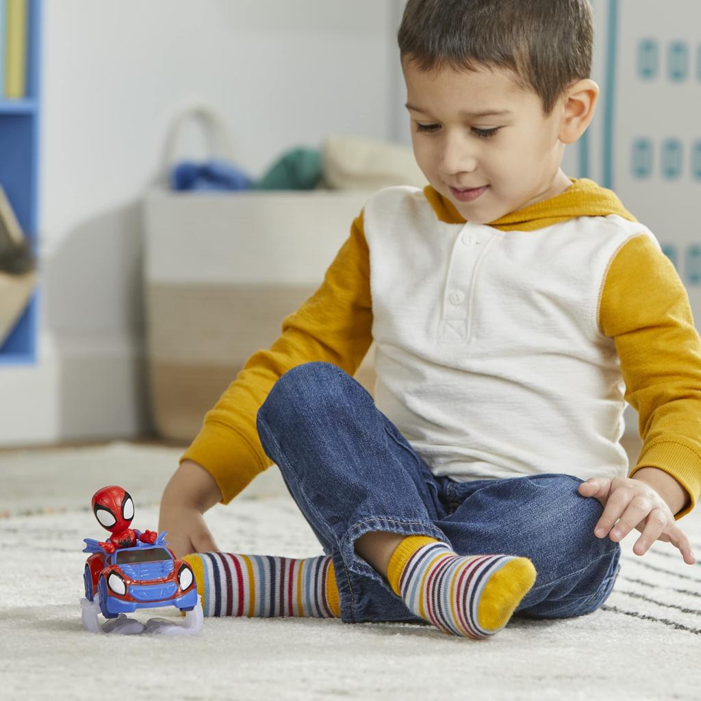 Hasbro Marvel Spidey and His Amazing Friends Spidey Action Preschool Ages Authentic Webcrawler, 4-inch (10 Cm) Figure, Vehicle, Toy, 3+, F7454,