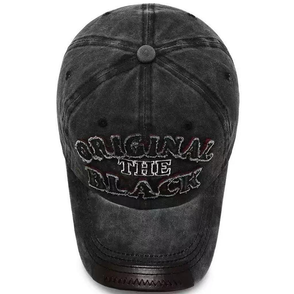 Retro THE BLACK Gewaschene Baseballkappe Herren Outdoor Baumwollkappen Modische Vintage Sportkappe Angelkappen