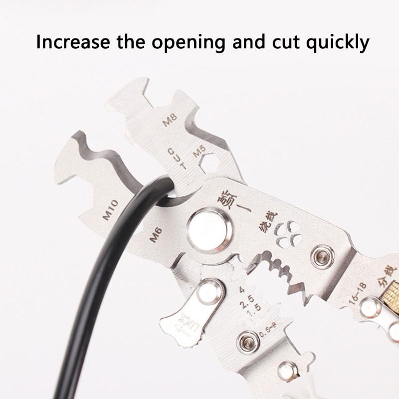 8inch Foldable Wire Stripping Pliers Multifunctional Crimper For Wire Peeling Cutting Dividing Electrical Pliers Tool