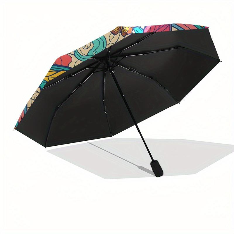 Colorful Butterfly Mandala  DecorUmbrella, Portable 3-Fold Compact Umbrella,Christmas Gift ES392