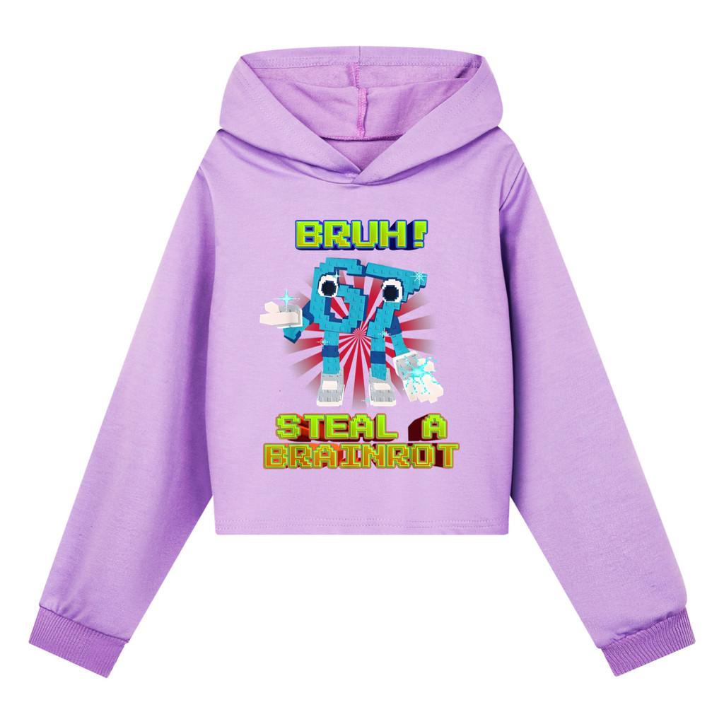 5194 Kids Girls Steal a Brainrot 67 Six Seven Printed Casual Long Sleeves Hoodies Sweatshirt Top