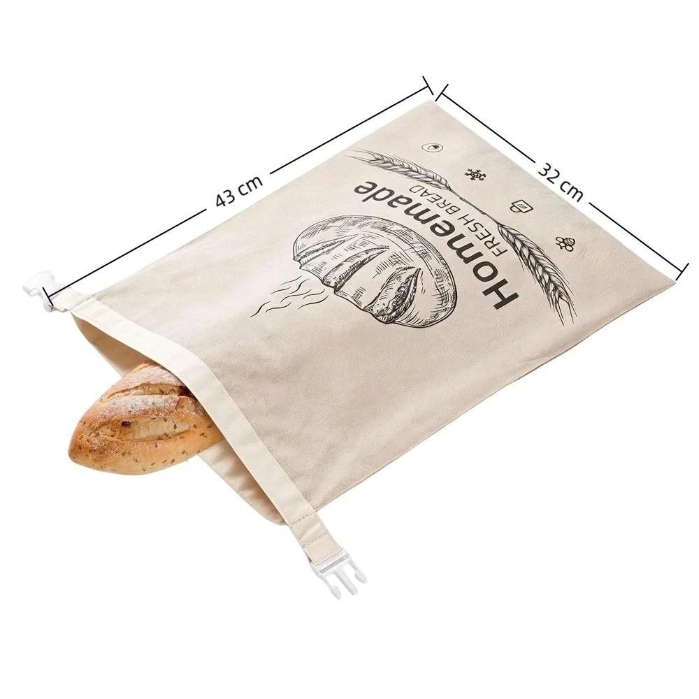 Non-removable Beeswax Coated Bread Storage Oil Stain Prevention Baguette Storage Bag For Kitchen
