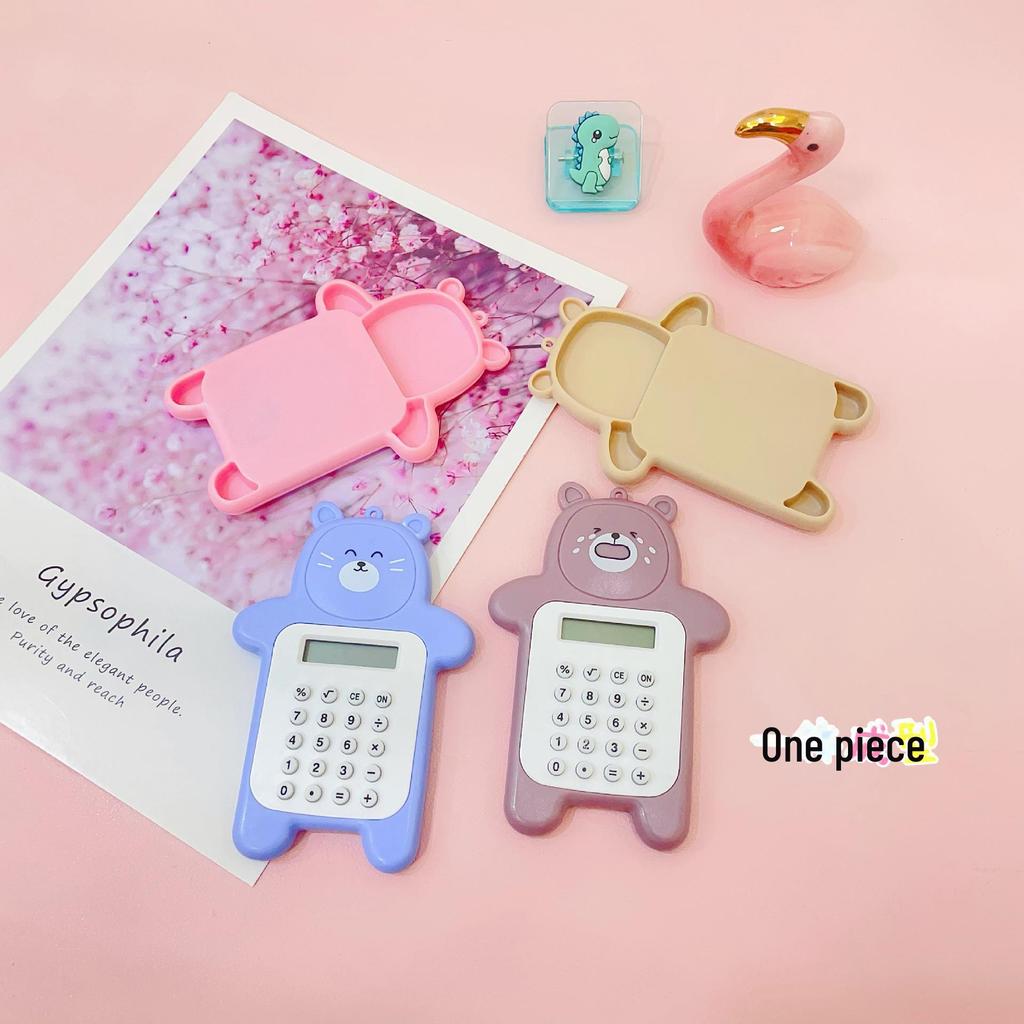 Adorable Bear Student Calculator - Portable Mini Office & Learning Supplies, Ideal for Small Gifts & Rewards.