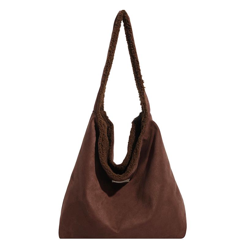 

Autumn/Winter Korean Style Double-Sided Crossbody: Spacious, Fashionable Commuter Shoulder Bag for Women. 34.5x11.5x36 cm кавовий