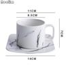 280ml Modern Minimalist Marbled Porcelain Coffee Cup Set Porcelain Tea Cup Saucer Set