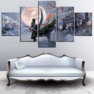 5 Panel Anime Cuadros Roronoa Zoro Wall Art Canvas HD Plakaty Obrazy Obrazy Wystrój Domu Akcesoria Dekoracja Salonu