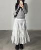 Chix Check Tiered Long Skirt Sky Blue