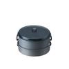 LOGOS LOGOS Drainer Cookware Set 81210211 Gray [Pot] (Approx.) Diameter 16.5cm x Height 8.2cm / Total Length 25cm Camping Hard Anodized