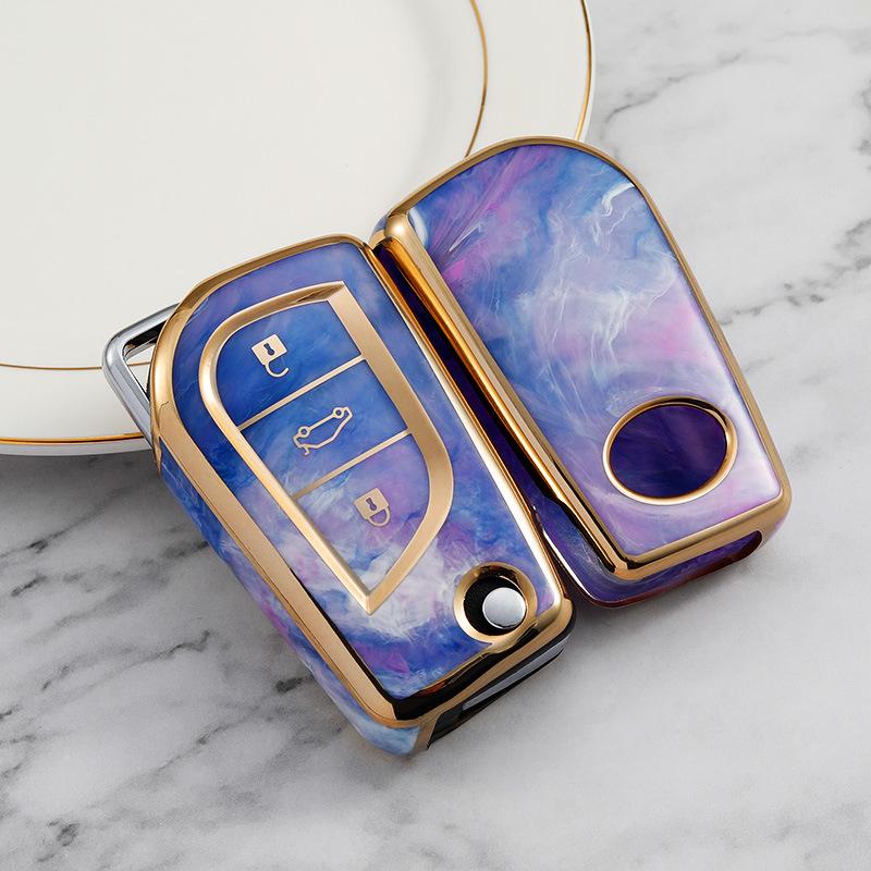 Toyota Key Case for RAV4, Camry, Reiz, Levin, Corolla, Highlander - Folding Buckle for Men and Women