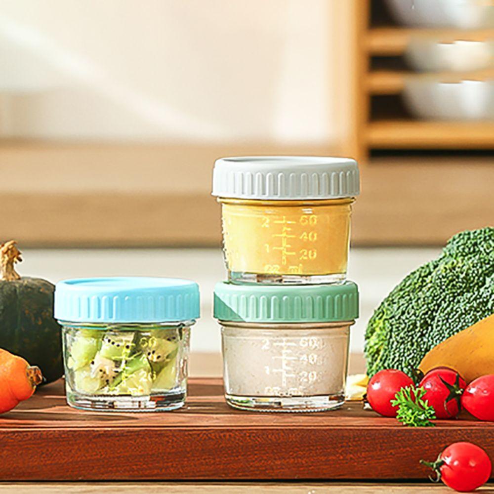 6pcs with Scale Baby Food Jar Reusable Salad Dressing Container Dipping Sauce Cup  Jam