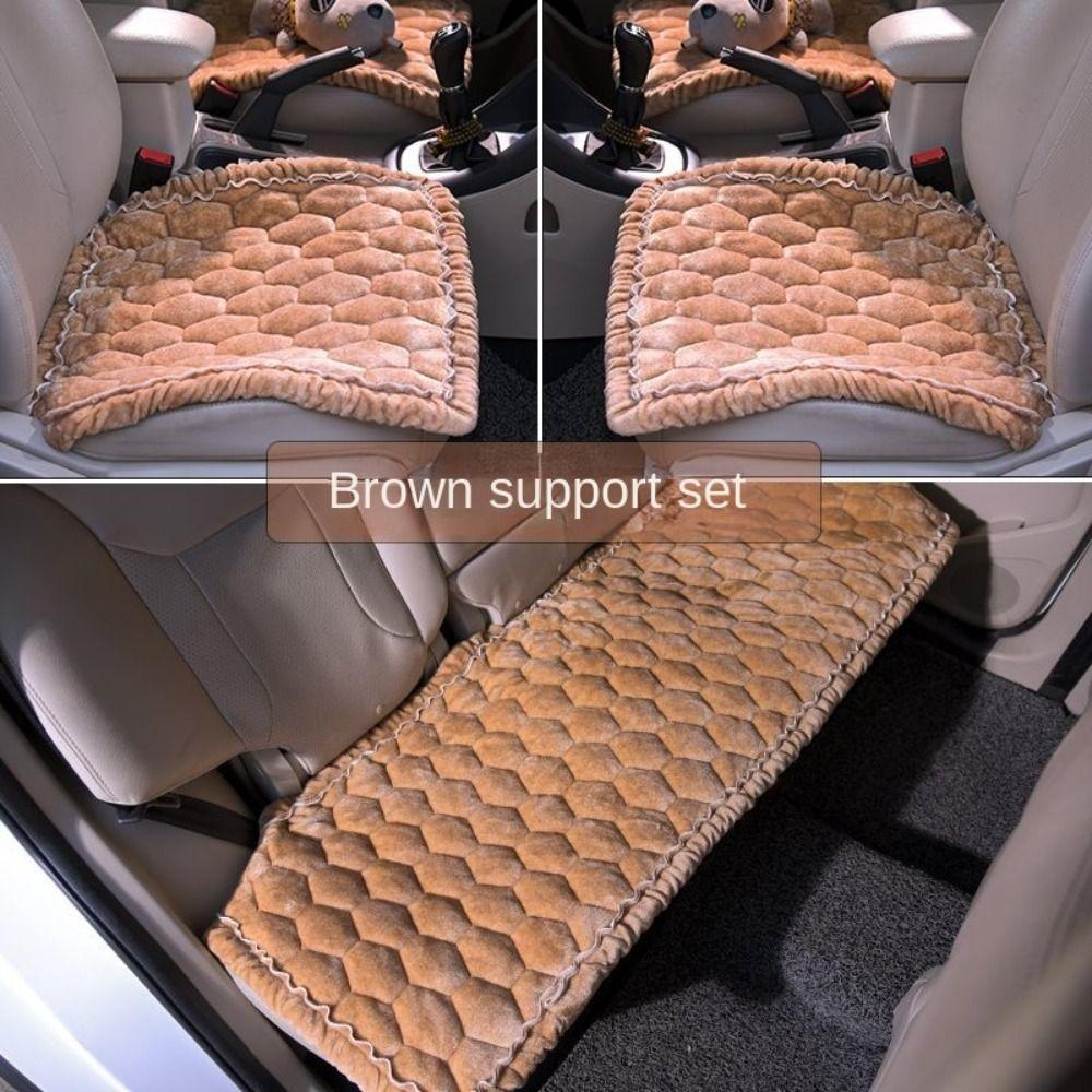 3 Pcs Thick Square Cushion Warm Car Seat Covers Universal Car Seat Cushion  Protector