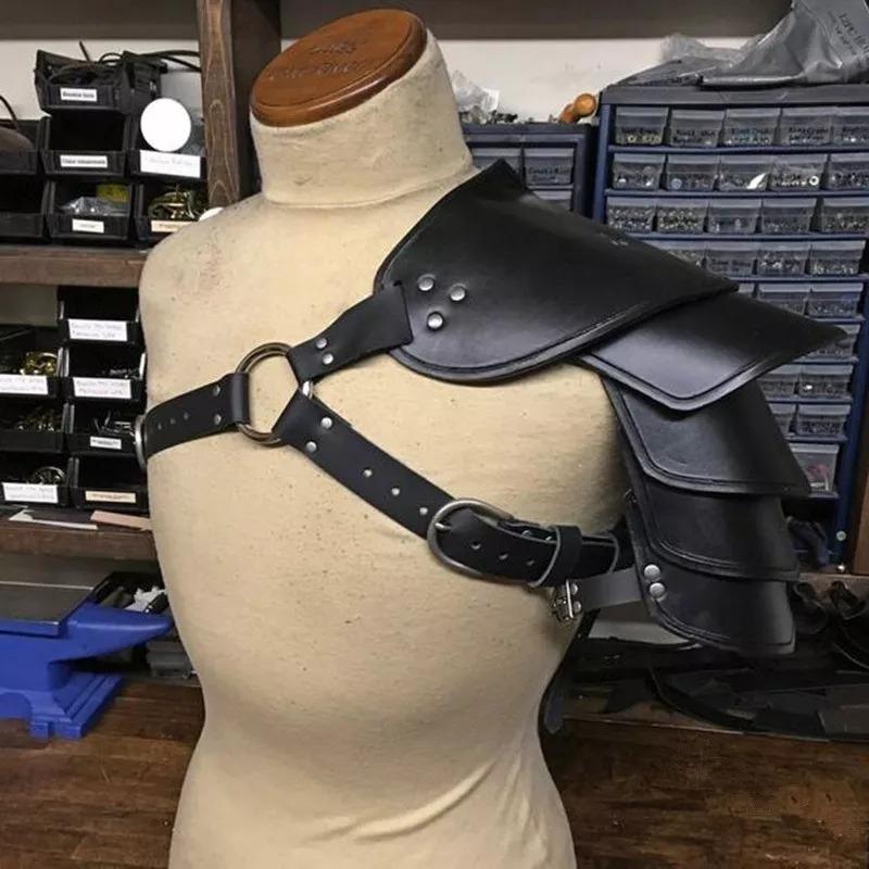 Středověký Viking Pirát Rytíř Naramenní zbroj Římský Gladiátor Cosplay Kostým Doplněk Steampunk Gotický Kožený Pauldron LARP