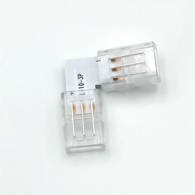 3P 10mm Solderless L-Shape Connector for RGB 2812 Addressable LED Strip (20-Pack)