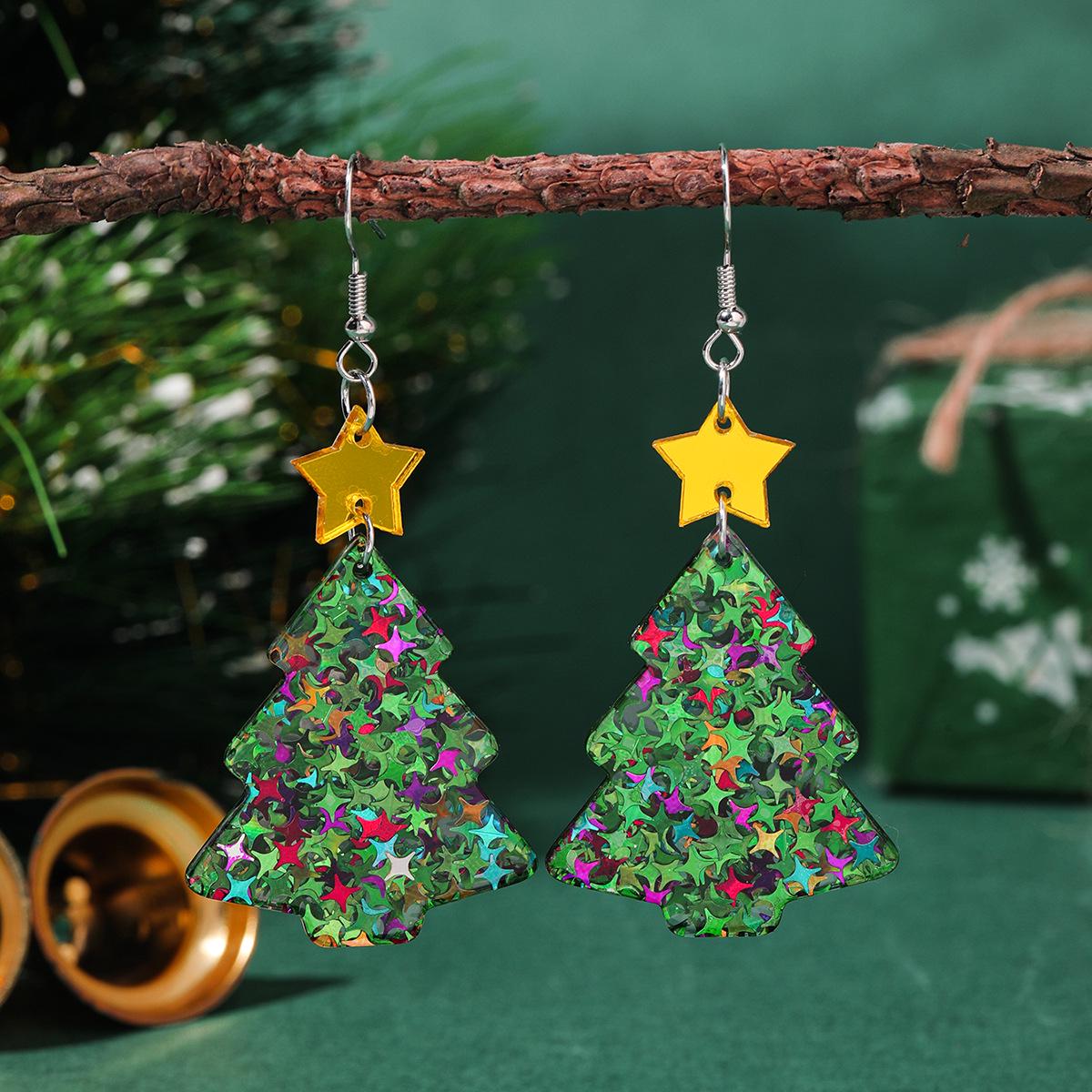 Акриловые серьги «Рождественская звезда» - Женские праздничные украшения