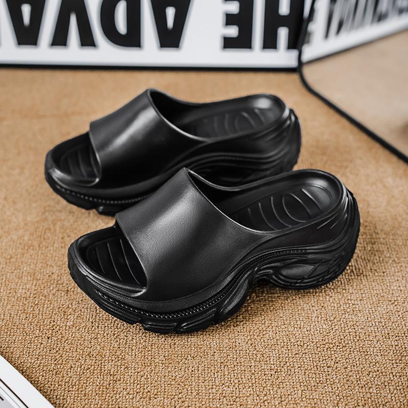 22 new one-word slippers summer wear thick-soled heightening beach cool slippers