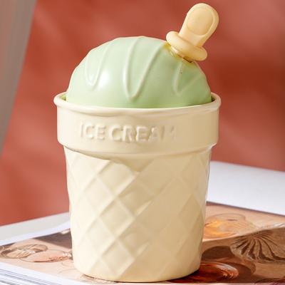 Macaron Crème Glacée avec Couvercle Cuillère Tasse en Céramique Personnalisée Créative Petit Cadeau Mug Mignon Tasse à Eau pour Enfants pour Usage Domestique