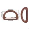 6 Pieces D-Shaped Purse Handle Sleek Bag with D Shape Wooden Handles for