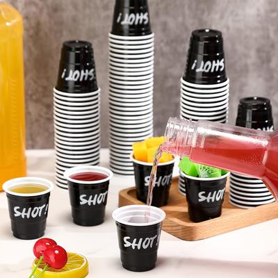 50/100pcs Disposable Shot Glasses Cups Plastic Party Favor Cups for Birthday Bachelorette Holiday Party Drinking Serving Snacks Samples Tastings