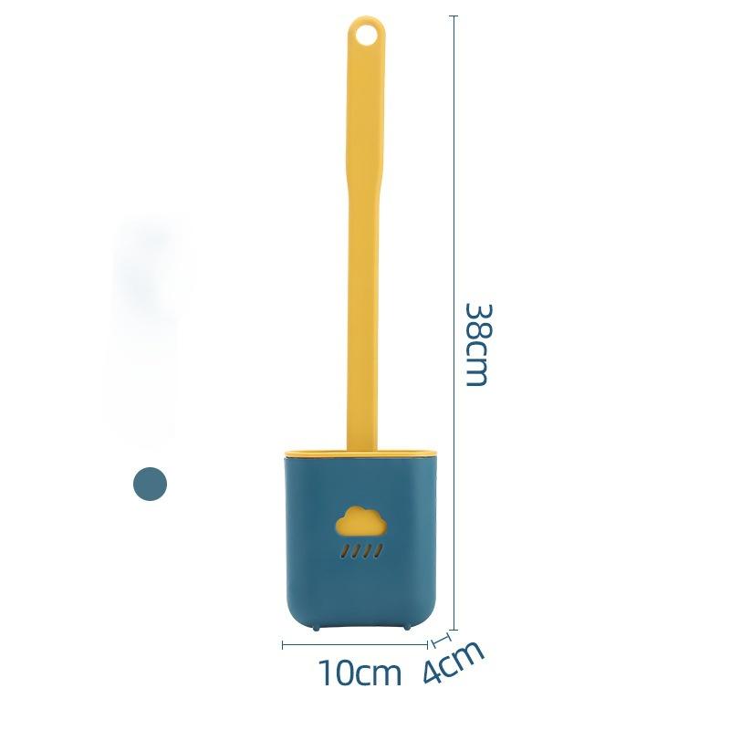 Toilet Brush Wc Gap Brush with Holder Silicone Toilet Brush Hanging Type Flat Head Flexible Bristles Brush Bathroom Accessories