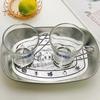 Retro Tinplate Dinner Plate Stainless Steel Serving Tray Round Seasoning Plates Platter Kitchen Gadget for Fruits Desserts Fried Chicken