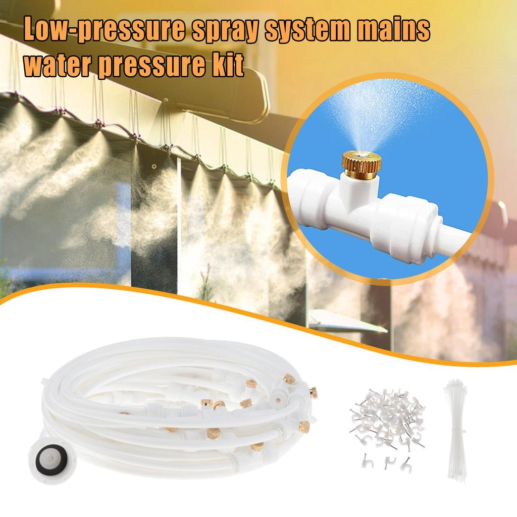 Outdoor Misting System Fine Spray Cooling Fog Device for Full Gardens 49 FT Hose for Patio Greenhouse