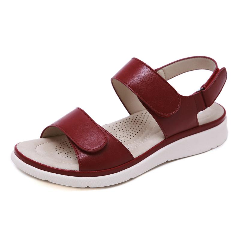 

Fashion New 2025 Summer Sandals For Women Velcro Buckle Sponge Massage Student Sandals Casual Versatile Middle-Aged People Comfortable 36