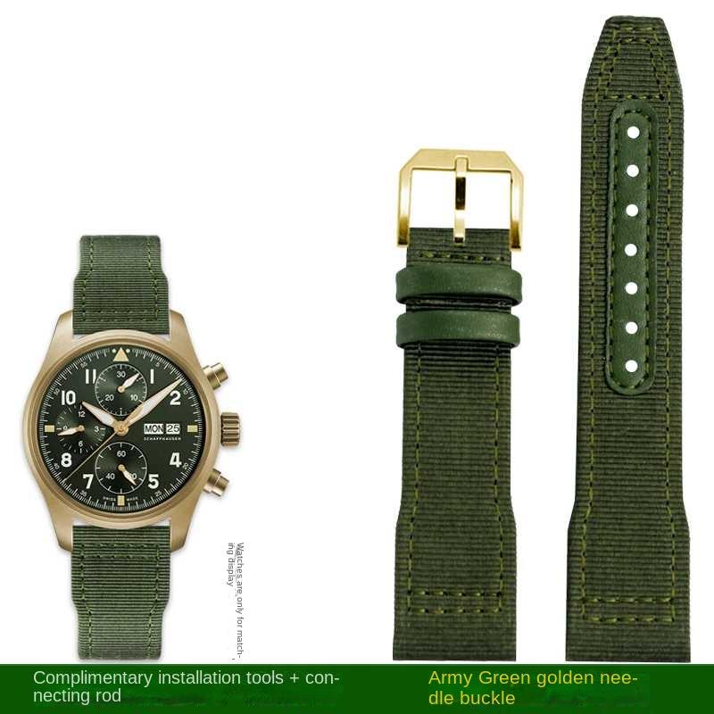 Bracelet de montre en nylon 20 mm 21 mm 22 mm pour IWC Universal Pilot Mark 18 Spitfire Fighter Série Portugal Bracelet de montre en toile