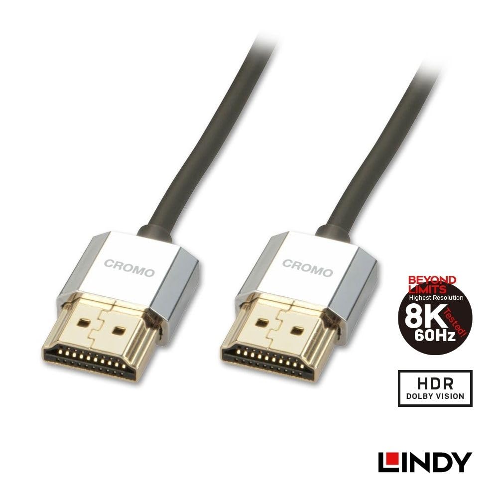 LINDY CROMO LINE HDMI 4K kabel 0,3 m 2.0 Typ-A Ultra tenký (Číslo modelu 41669)
