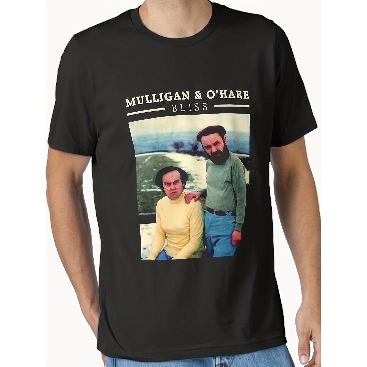 Mulligan O Hare T-shirt - Casual Crew Neck Short-sleeved Shirt with Mulligan and O Hare s Name Logo. Comfortable Casual Wear Suitable for All S чёрный