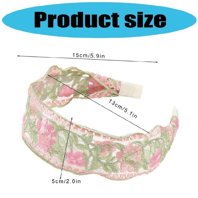 New Chinese Styles Wide Headband with Embroidered Flowers Comfortable High Skull Hairhoop For Everyday Wear Formal Event
