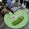 Pickle Rick Round Area Rug,Carpet Rug for Living Room Bedroom Sofa Playroom Decor,Non-slip Floor Mat