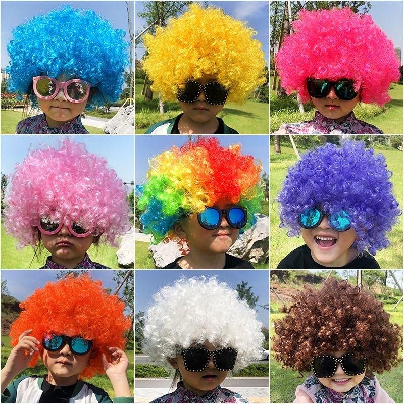 Joker Wig With Colorful Explosion Hair For Childrens Festival Costume Accessory