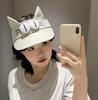 Big Eyes Cat Street Style Sun Hat With Breathable Material For Summer Outdoor Activities
