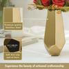 Metal Flower Vase, Designer Stainless Steel Prism Glow Flower Vase (Gold, Pentagonal),  Behoma