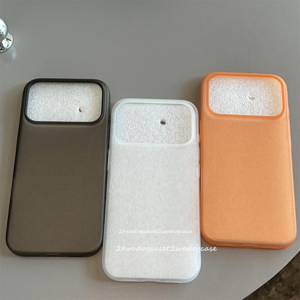 Funda Protectora Naranja Escarchada Ultrafina para Apple 17 Pro Max - Diseño de Agujero Grande